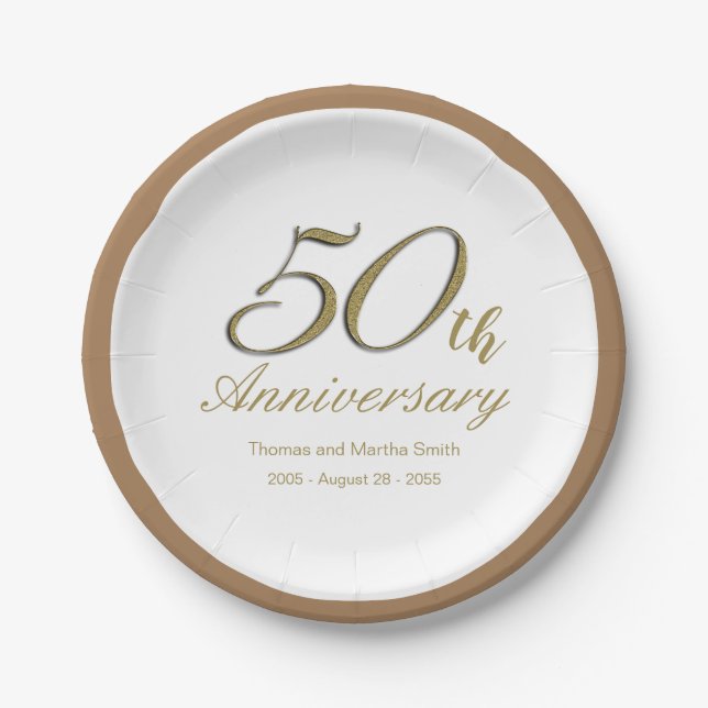 50th Anniversary Party Paper Plates (Front)