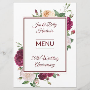 50th Anniversary Party - Reception Menu