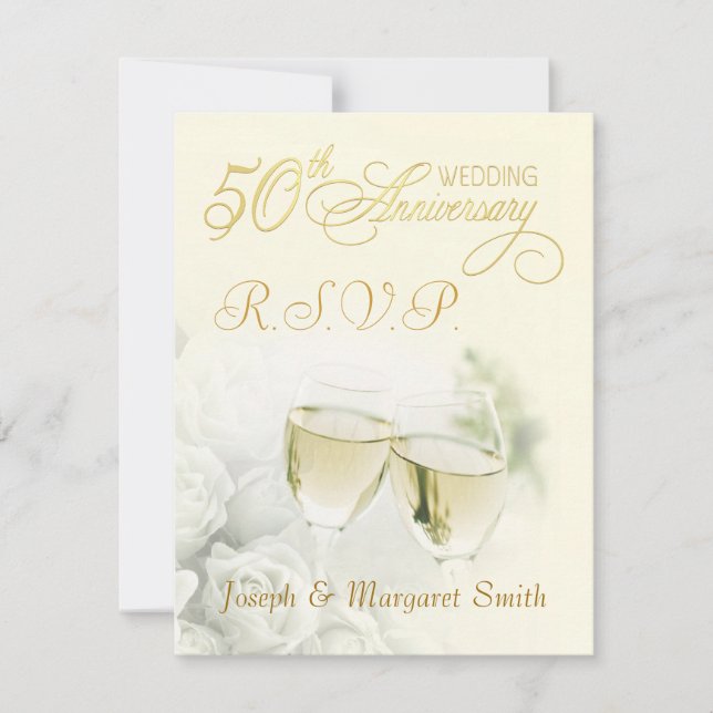 50th Anniversary Party - RSVP Reply Cards (Front)