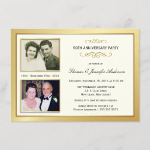 50th Anniversary Past & Present Photo Invitations