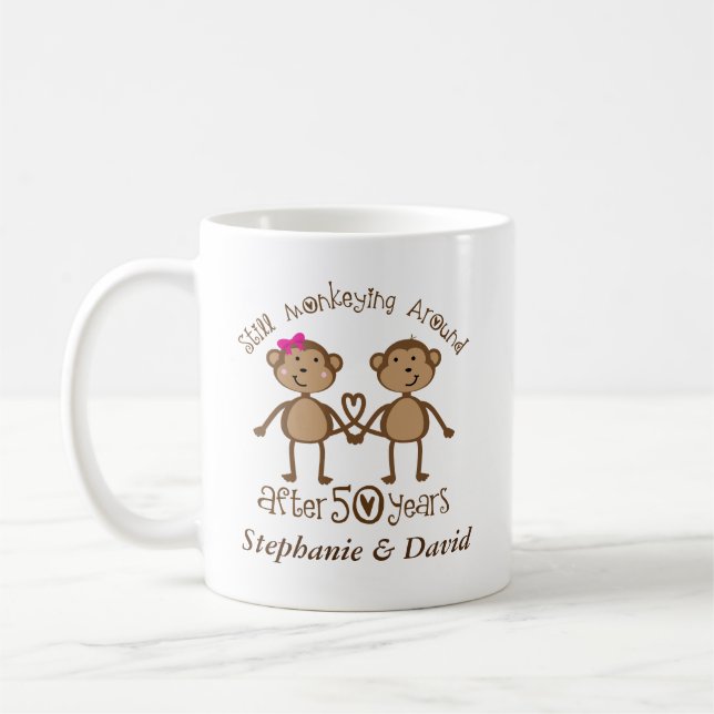 50th Anniversary Personalised His and Hers Mugs (Left)
