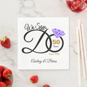 50th Anniversary Personalised Napkin