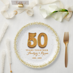 50th Anniversary Personalised Paper Plate