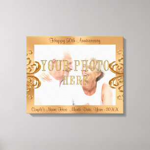 50th Anniversary PHOTO Canvas with Names and Dates