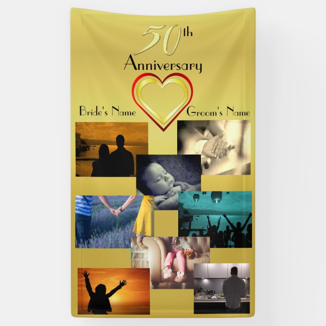 50th Anniversary Photo Collage Idea Banner (Vertical)