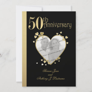 50th Anniversary Photo Heart Invitation