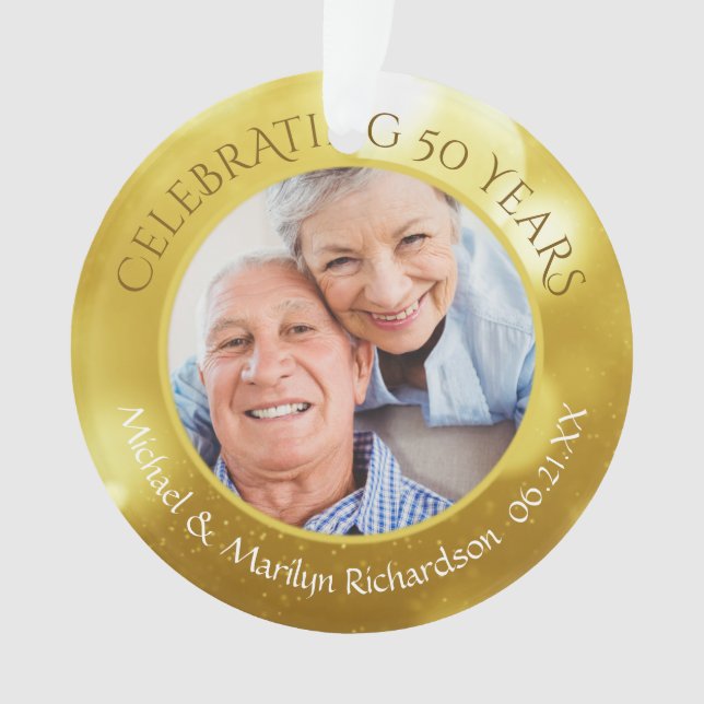 50th Anniversary Photo Keepsake Ornament (Front)