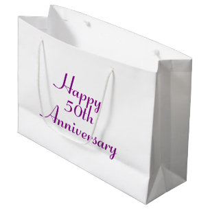 50th Anniversary Purple Text Template Gift Bag