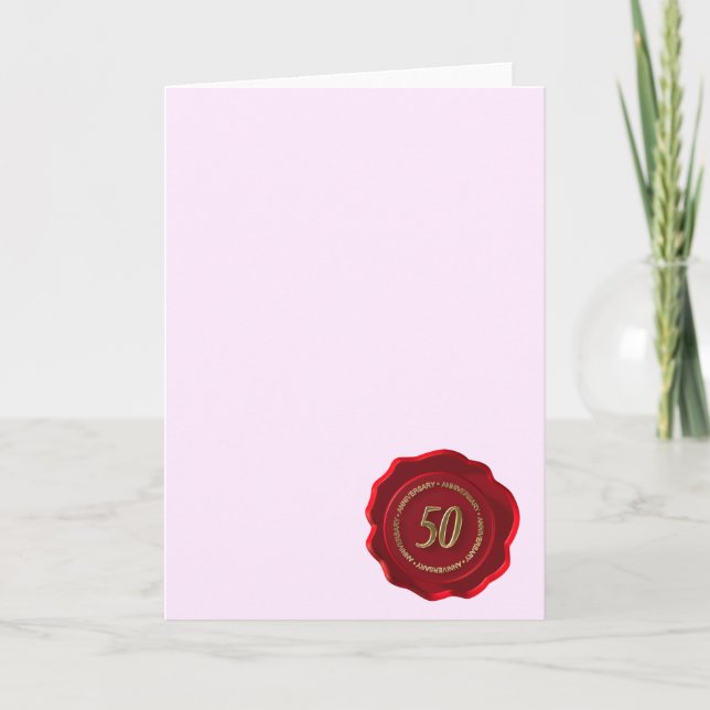 50th anniversary red wax seal card (Front)