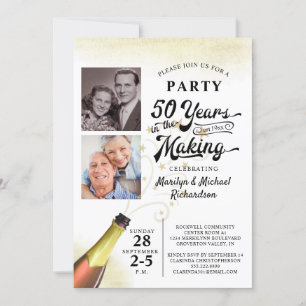 50th Anniversary Retro YEARS IN THE MAKING Photo Invitation