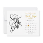 50th Anniversary Save the Date Calendar Gold Heart