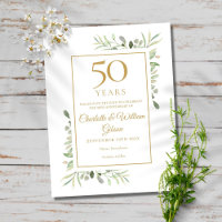 50th Anniversary Save the Date Greenery
