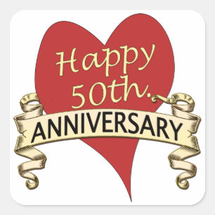 50th. Anniversary Square Sticker