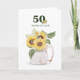 50th Anniversary Sunflowers Fifty Years Love Card