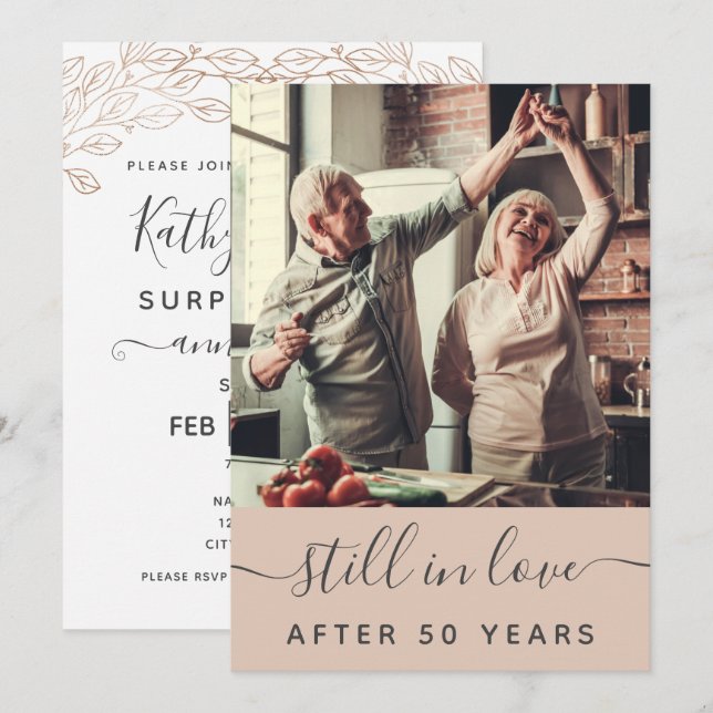 50th Anniversary Surprise Party Invitation (Front/Back)