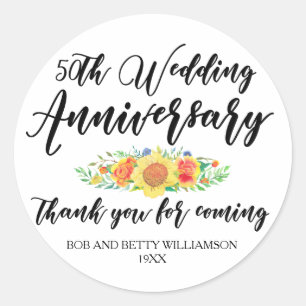 50th Anniversary Thank You for Coming Favour Seal