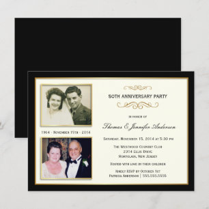 50th Anniversary Then & Now Photo Invitations