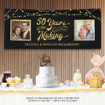 50th Anniversary Then & Now Photos | Black & Gold Banner<br><div class="desc">Honour and celebrate the golden anniversary couple and welcome party guests with this black and gold banner sign featuring THEN and NOW photos of the couple. The design features retro typography stating 50 YEARS IN THE MAKING and lets you personalise it by including their wedding year as part of the...</div>