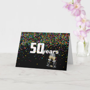 50th anniversary toast in confetti card