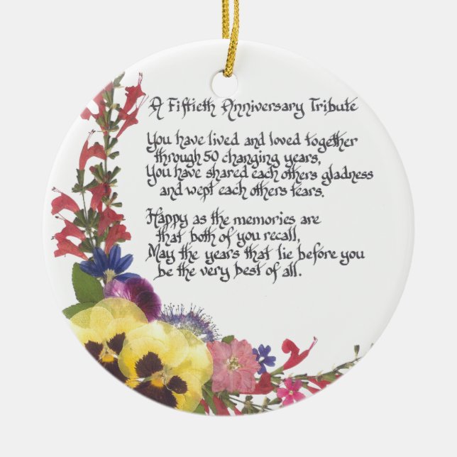 50th Anniversary Tribute Ceramic Tree Decoration (Front)