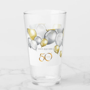 50th Anniversary tumbler/glass. Personalised name. Glass