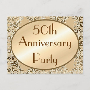 50th Anniversary Vintage Invitation Postcards