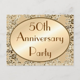 50th Anniversary Vintage Invitation Postcards