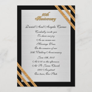 50th Anniversary vow renewal Elegant Invitation