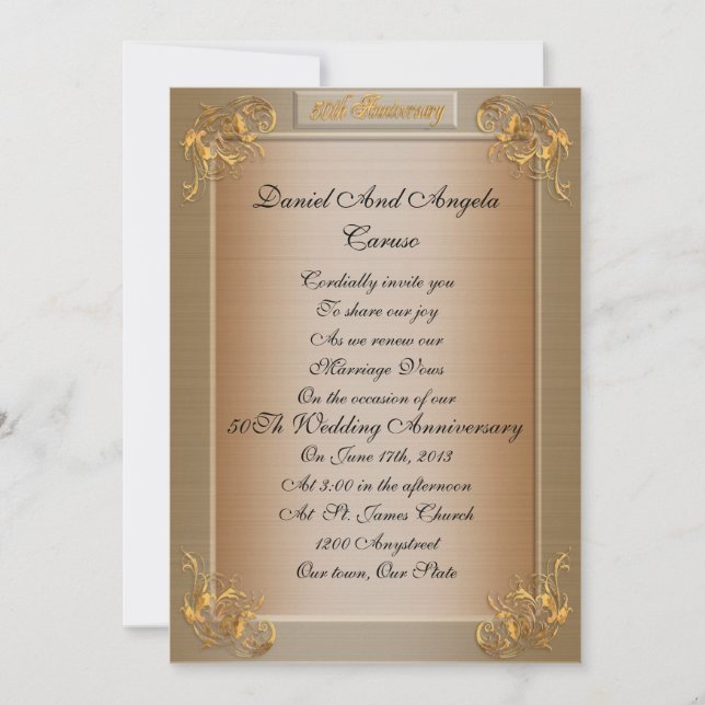 50th Anniversary vow renewal Invitation (Front)