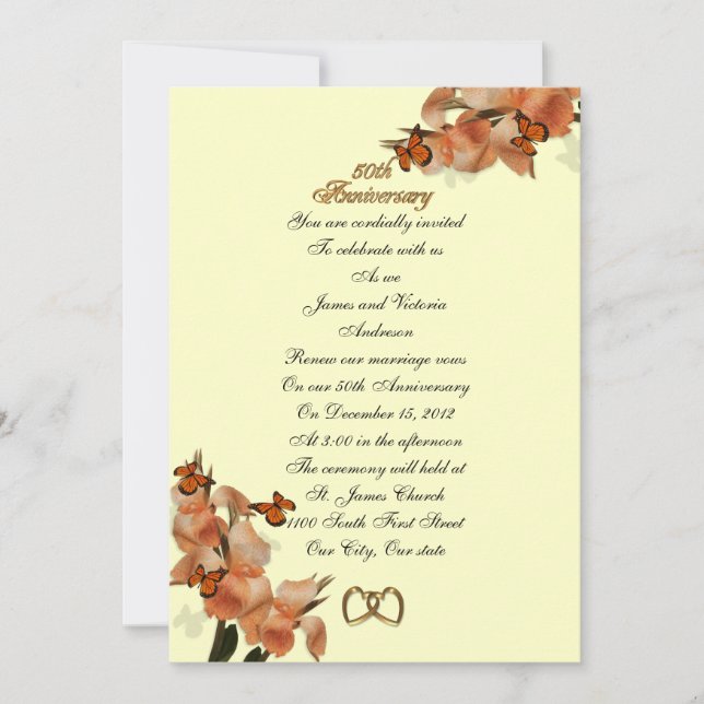 50th Anniversary Vow renewal Invitation (Front)