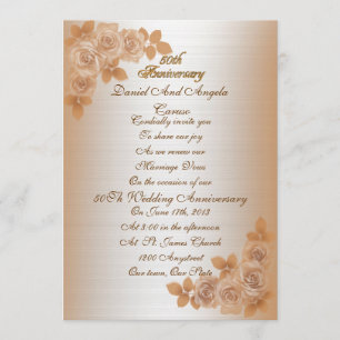 50th Anniversary vow renewal Invitation roses