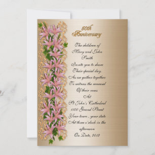 50th anniversary vow renewal ivy and lilies invitation