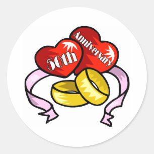 50th anniversary w classic round sticker