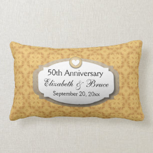 50th Anniversary Wedding Anniversary Gold Z05 Lumbar Cushion