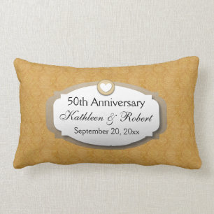 50th Anniversary Wedding Anniversary Gold Z10 Lumbar Cushion