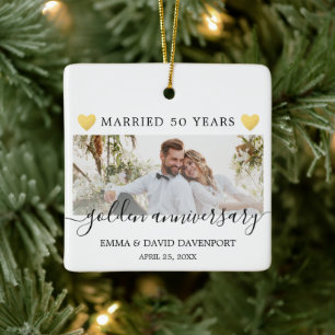 50th Anniversary Wedding Christmas Photo Ornament