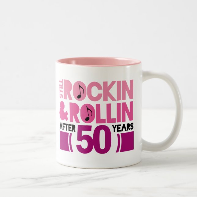 50th Anniversary Wedding Gift Two-Tone Coffee Mug (Right)