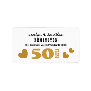 50th Anniversary Wedding Gold Black 4 Label