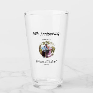 50th anniversary wedding photo circle name year  glass