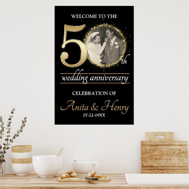 50th Anniversary Welcome sign with Photo (Kitchen)