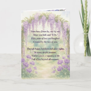 50th Anniversary Wisteria Arch In a Garden Card