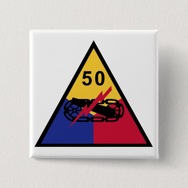 50th Armored Division 15 Cm Square Badge (Front)