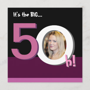 50th Big 5Oh! Photo Template Birthday Party -Pink