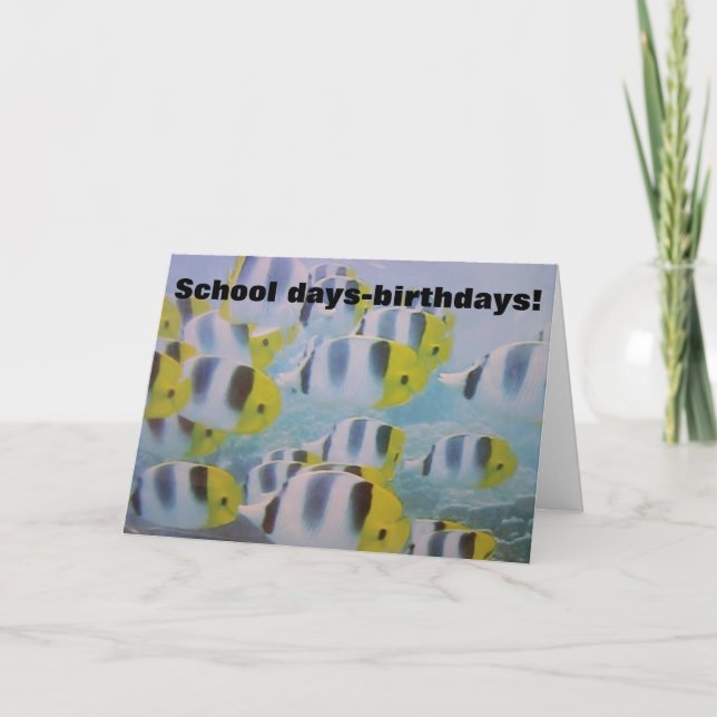 50th BIRDHAY HUMOR FROM SCHOOL OF FISH Card (Front)