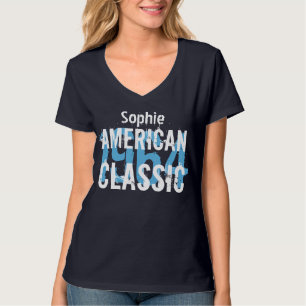 50th Birthday 1964 Year Custom Name BLUE V05 T-Shirt