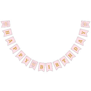 50th Birthday 1972 Pink Gold Name Chic Bunting