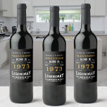 50th Birthday 1973 Add Your Name Legendary Vintage<br><div class="desc">Celebrate this milestone in style with our 50th birthday black and gold wine label. Crafted for a vintage look, this unique label will be a perfect addition to your special occasion. Impress your guests with an exquisite gift that is sure to turn heads and excite their taste buds. Give the...</div>