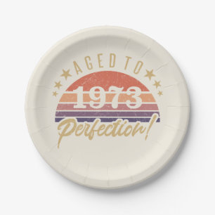 50th Birthday 1973 Aged To Perfection Paper Plate