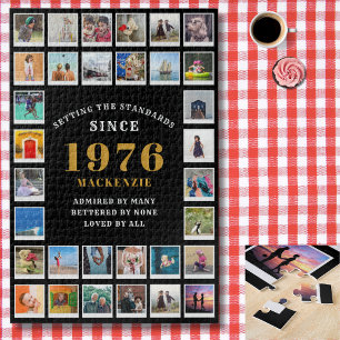 50th Birthday 1976 Family Memories Photo Collage Jigsaw Puzzle