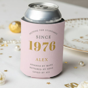 50th Birthday 1976 Keepsake Elegant Personalised Can Cooler